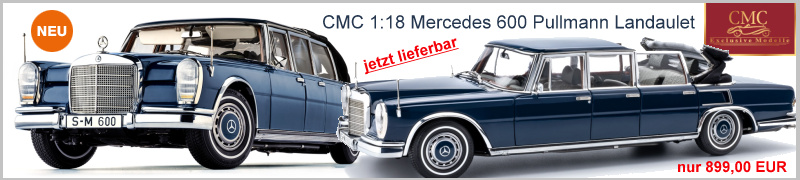 CMC M.205 1:18 Mercedes-Benz 600 Pullman W100 Landaulet 1965-81, blaumetallic mit funktionellem Verdeck