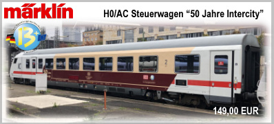 Märklin 43630.001 H0 digital IC-Steuerwagen EpVI der DBAG Steuerwagen zum Jubiläum 50 Jahre Intercity