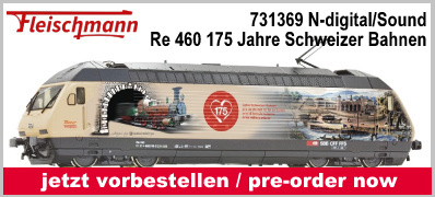 Fleischmann 731369 N Sound E-Lok Re 460, 175 Jahre Schweizer Bahnen SBB
