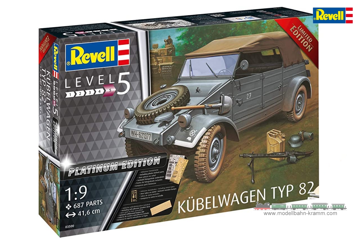 Revell 03500 - 1:9 Bausatz Kübelwagen Typ 82 Platinum Edition