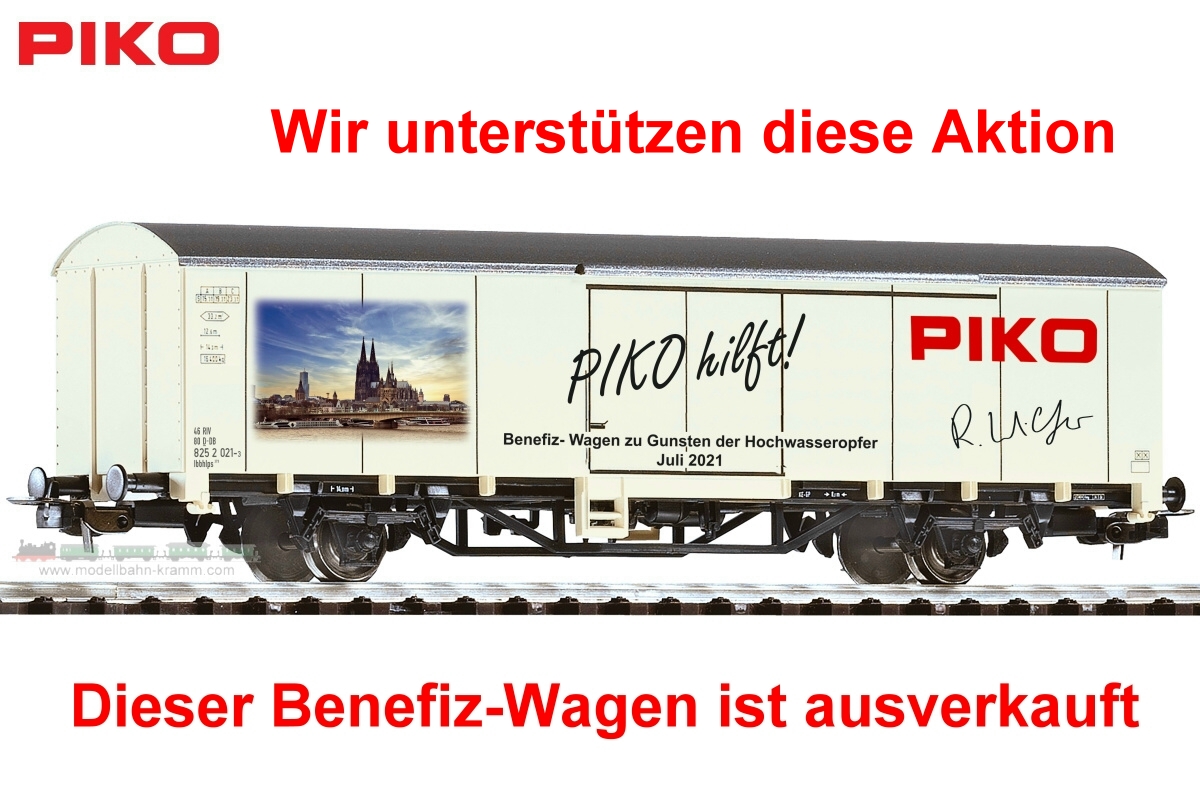 Piko Benefiz-Wagen H0-Spur Gedeckter Güterwagen Unwetter-Katastrophe 2021 !! 