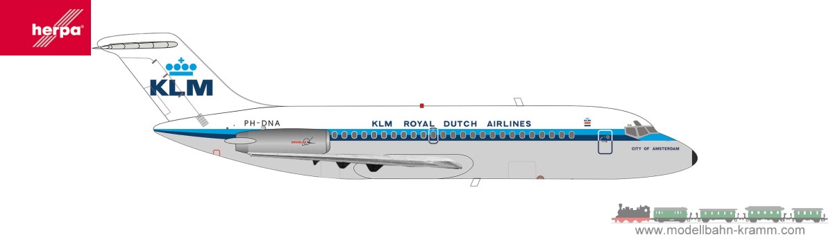 Herpa 572224, EAN 4013150572224: 1:200 KLM Douglas DC-9-15 – PH-DNA Amsterdam
