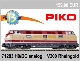 Piko 71283 H0 DC analog Diesellok V 200 102 DB Rheingold, rot-creme
