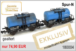 Saxonia Modellbau 180004 N Set 2-teilig Kesselwagen ARAL, Epoche IV, gealtert