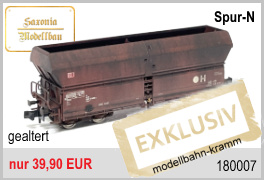 Saxonia Modellbau 180007 N Selbstentladewagen Bauart Falns 183, Ep6 aufwendig gealtert, DBAG