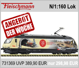 Fleischmann 731369 N Sound E-Lok Re 460, 175 Jahre Schweizer Bahnen SBB