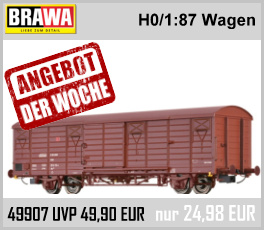 Brawa 49907 H0 DC Gedeckter Güterwagen Gbs 258 DB AG, Epoche V
