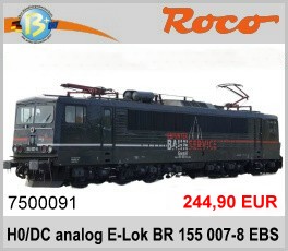 Roco 7500091 H0 DC analog E-Lok BR 155 007-8 EBS