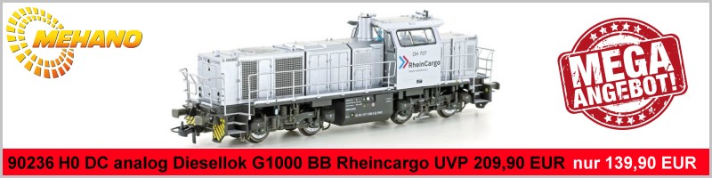 Mehano 90236 H0 DC analog Diesellok G1000 BB Rheincargo