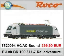 Roco 7520094 H0 AC Sound E-Lok 190 311-7 Taurus, Railadventure, Ep.VI