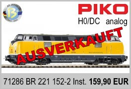 Piko 71286 H0 DC analog Diesellok BR 221 152-2 DBAG Netz Instandsetzung