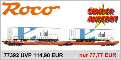 Roco 77392 H0 DC Doppeltaschen-Gelenkwagen T3000e Wascosa