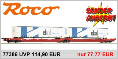 Roco 77386 H0 DC Doppeltaschen-Gelenkwagen T3000e, DB AG