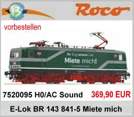 Roco 7520095 H0 AC Sound E-Lok BR 143 841-5 Miete mich DBAG