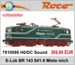 Roco 7510095 H0 DC Sound E-Lok BR 143 841-5 Miete mich DBAG