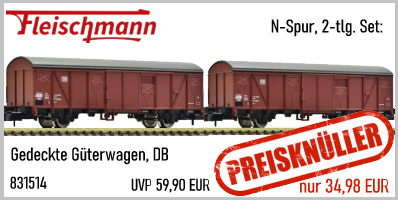 Fleischmann 831514 N 2-tlg. Set: Gedeckte Güterwagen DB