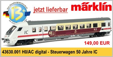Märklin 43630.001 H0 digital IC-Steuerwagen EpVI der DBAG Steuerwagen zum Jubiläum 50 Jahre Intercity