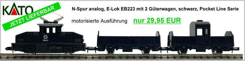 Kato 70105043 N analog E-Lok mit 2 Güterwagen