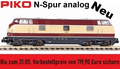 Piko 71606 N analog Diesellok V 200 102 Rheingold - creme/rot