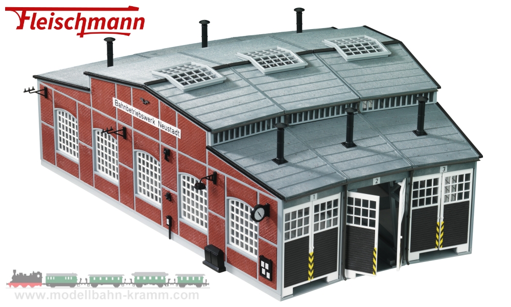 Fleischmann 6476 - H0-gauge roundhouse 3 stalls