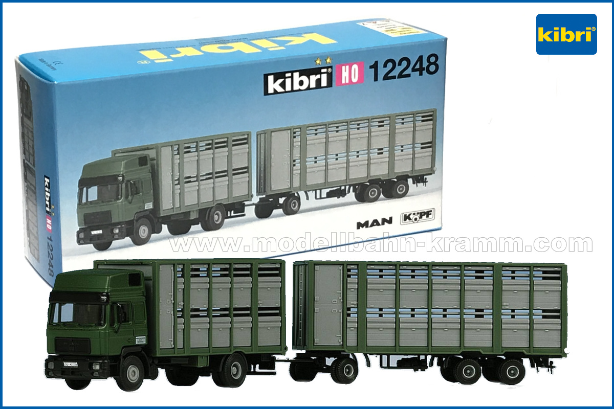 Kibri 12248 - H0/1:87 Kit H0-gauge cattle truck with trailer