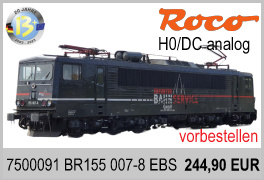 Roco 7500091 H0-gauge DC analogue, electric loco 155 007-8 EBS, era VI
