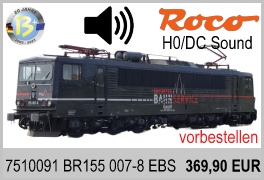 Roco 7510091 H0-gauge DC digital and sound, electric loco 155 007-8 EBS, era VI