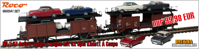 Roco 6600047.SET H0-gauge, car transport wagon 2-piece, type Laaes 541 of the DB